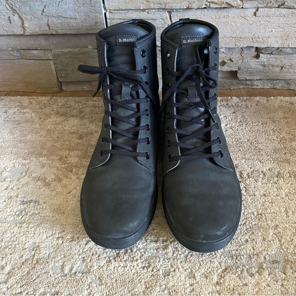 Dr. Marten Sheridan Softwair Nubuck Suede Leather Black Combat Boots High Tops - Picture 2 of 9